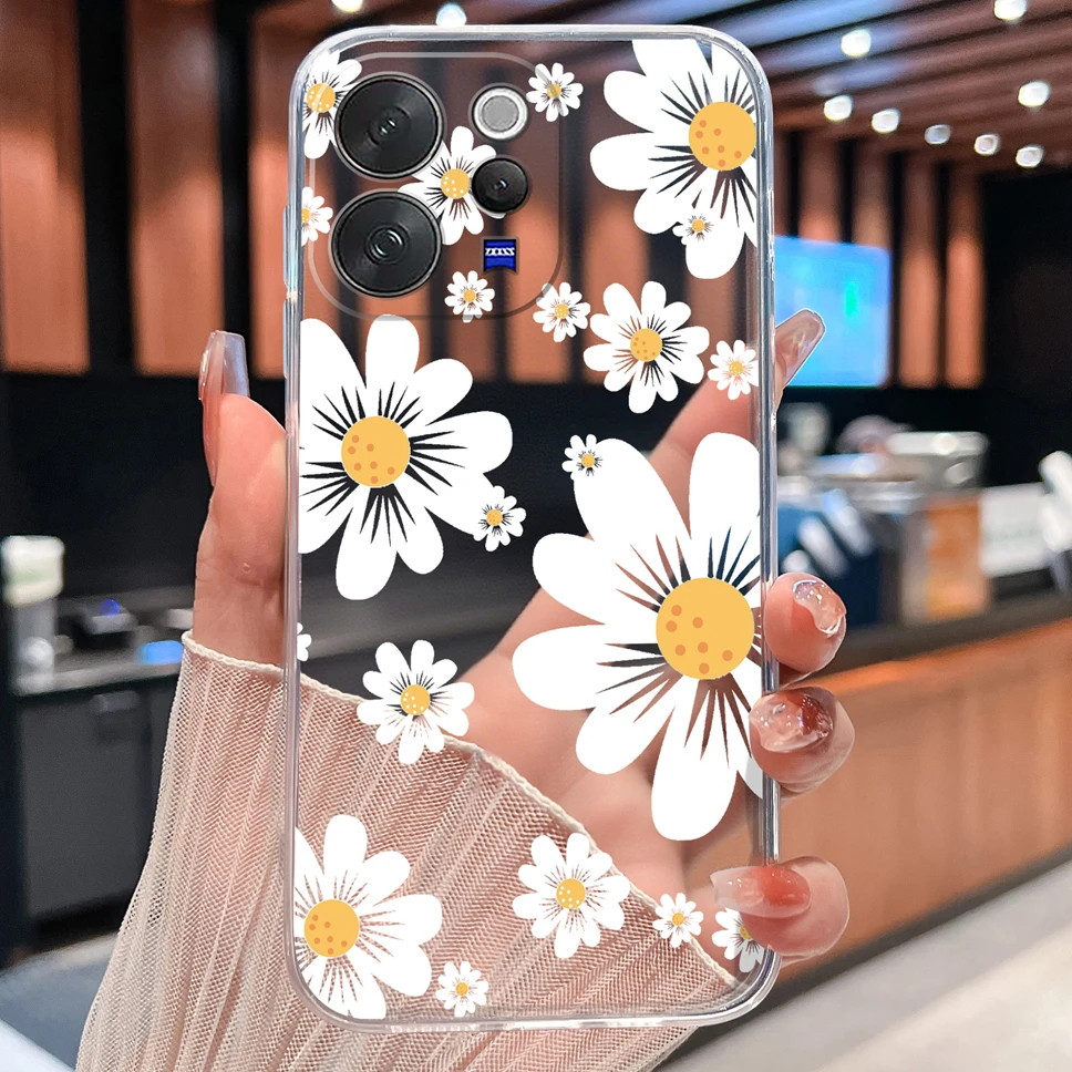Daisy Floral Clear Shockproof TPU Silicone Phone Case