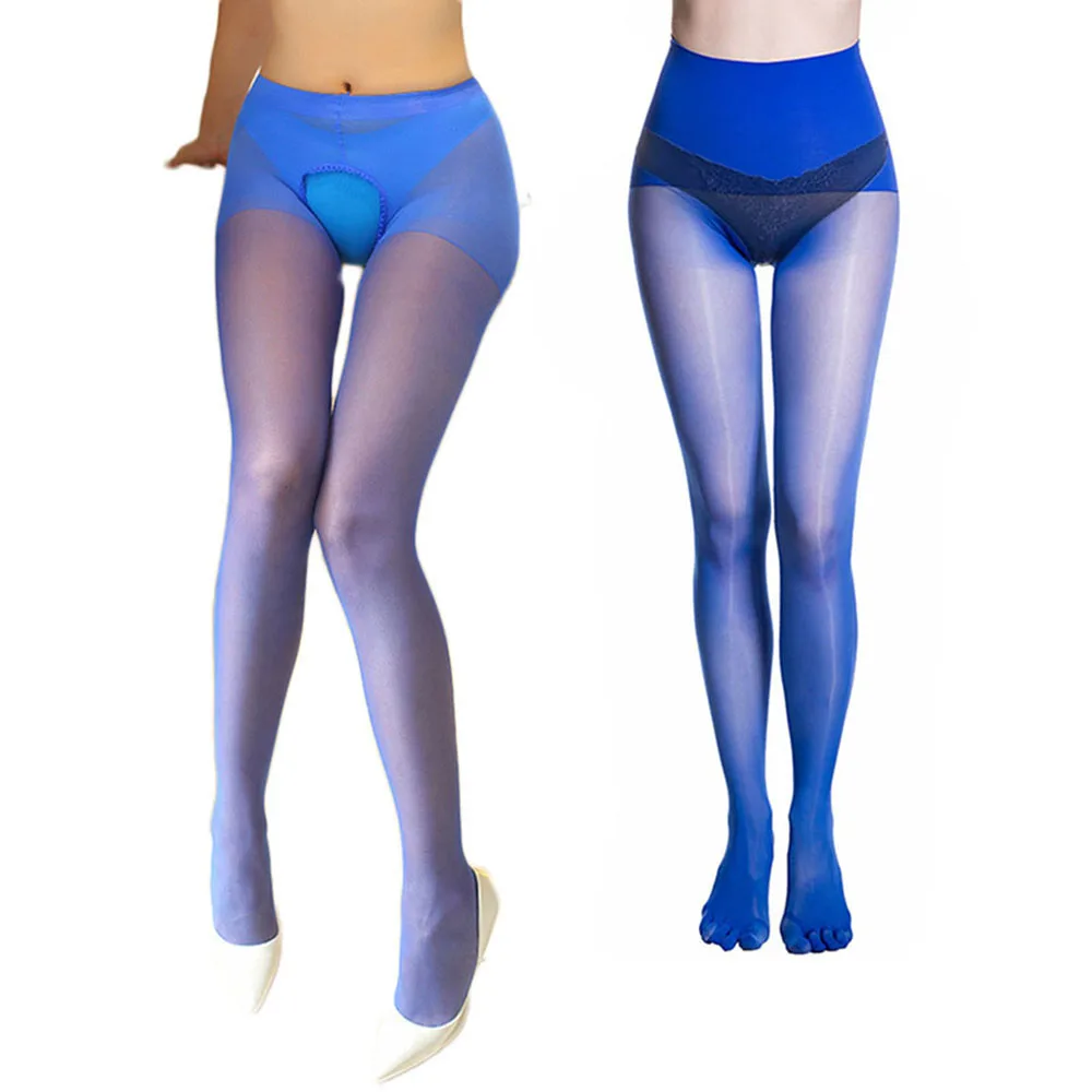 Description Picture 2 of itemWomen Fashion Tights 20D Stockings blue Women Sexy Pantyhose Thin Tights Office Lady Underwear Crotchless Leggings