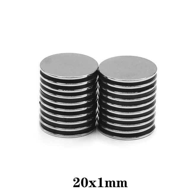 แม่เหล็กแรงสูงขนาด 20x1 มม. แม่เหล็กทรงกลมแรงสูง 20*1 สำหรับติดตู้เย็น, งาน DIY, งานก่อสร้าง, งานวิทยาศาสตร์, งานฝีมือ 20x1 1