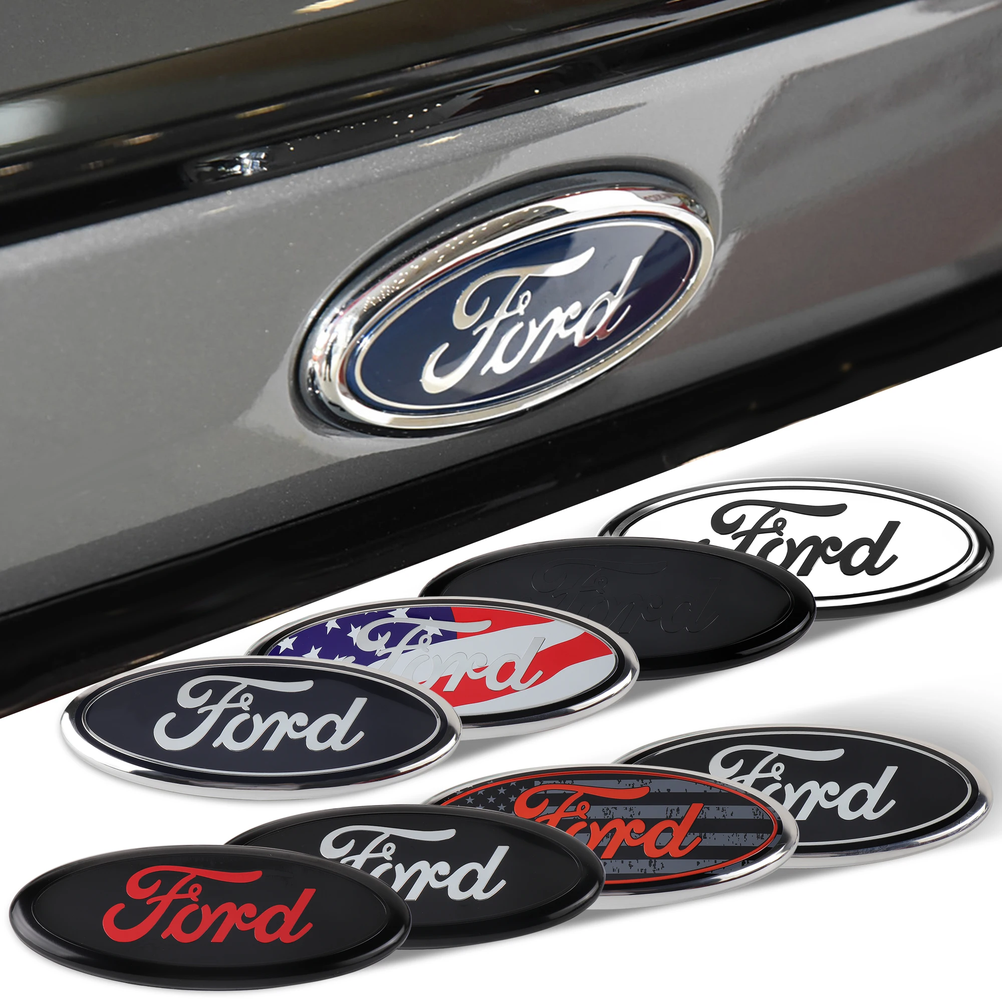 3D-Plattierungs-Autoemblem für die Motorhaube, Kofferraumdekoration für Ford Fiesta, Mondeo, Fusion, Explorer, Escape, Shelby, Edge, Taurus. – Detail 4