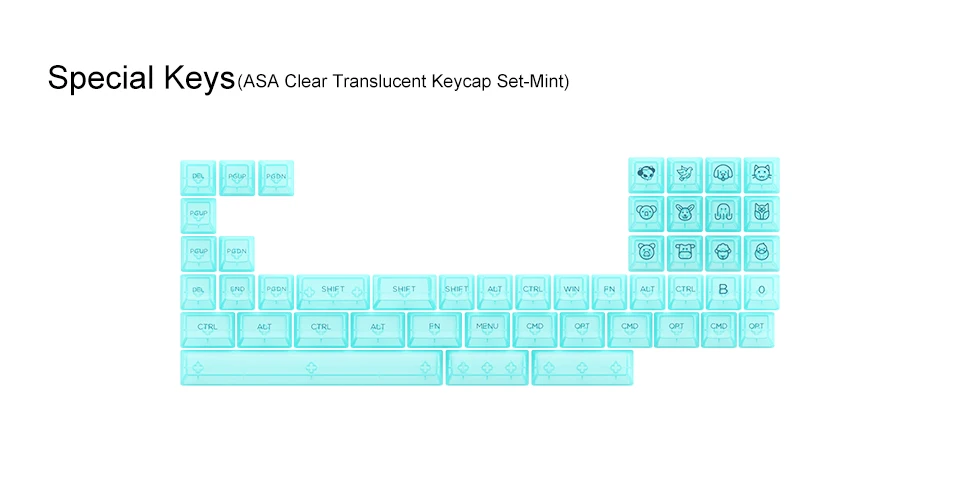 mecânico, Clear Keycap, Layout ANSI, 61, 87,
