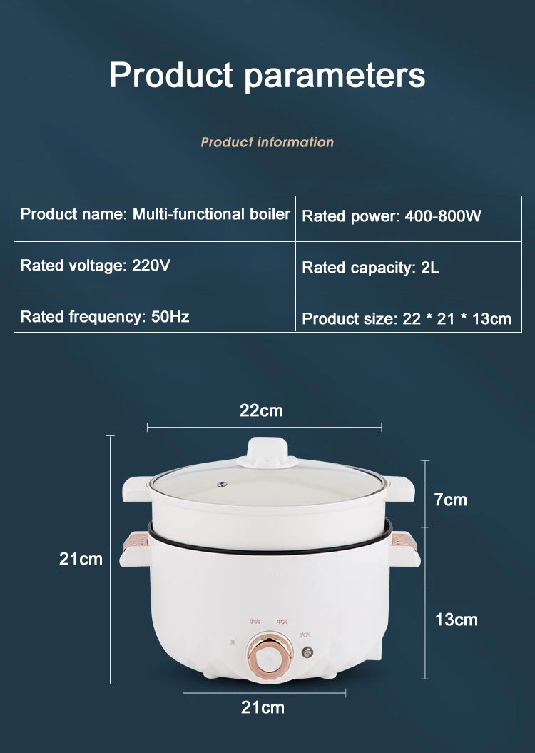 Description Picture 5 of item220V Multifunctional Electric Cooker Heating Pan Stew Cooking Pot Hot Pot Noodles Eggs Soup Steamer Rice Cooker Food Frying Pan