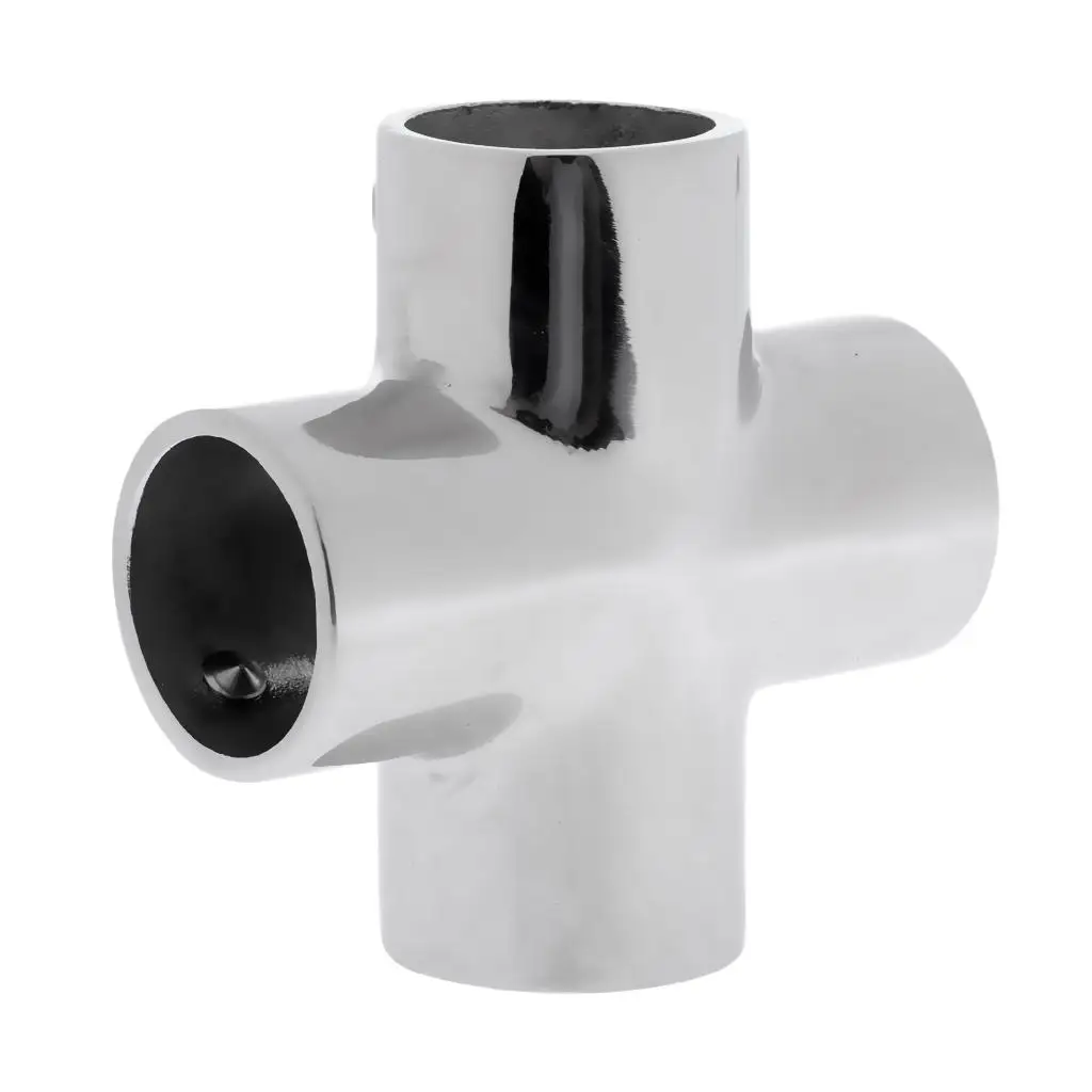 

Durable 316 Stainless Steel Marine Boat Hand Rail Fitting 7/8" Pipe 4 Way Tee Joint Connector Hardware Accessory