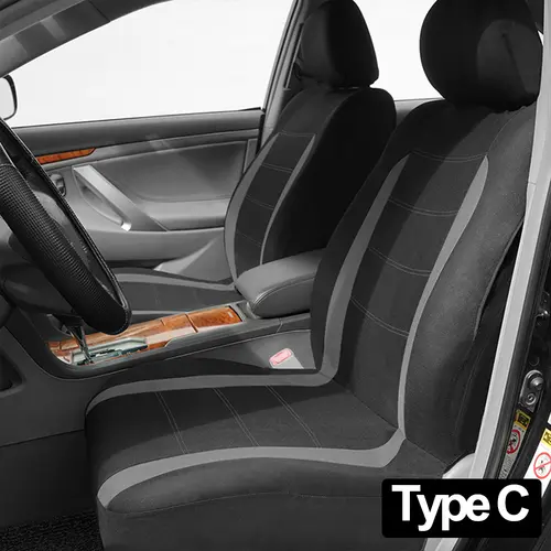 AUTO PLUS Sports Universal Polyester Car Seat Cover Set Fit Most Car Plain Fabric Bicolor Stylish Car Accessories Seat Protector - Image 4