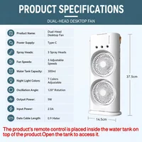 Ventilateur 3-en-1 double tête Lenovo : Climatiseur domestique, humidificateur avec veilleuse LED et réglage de l'air – Idéal pour le bureau et la maison 6