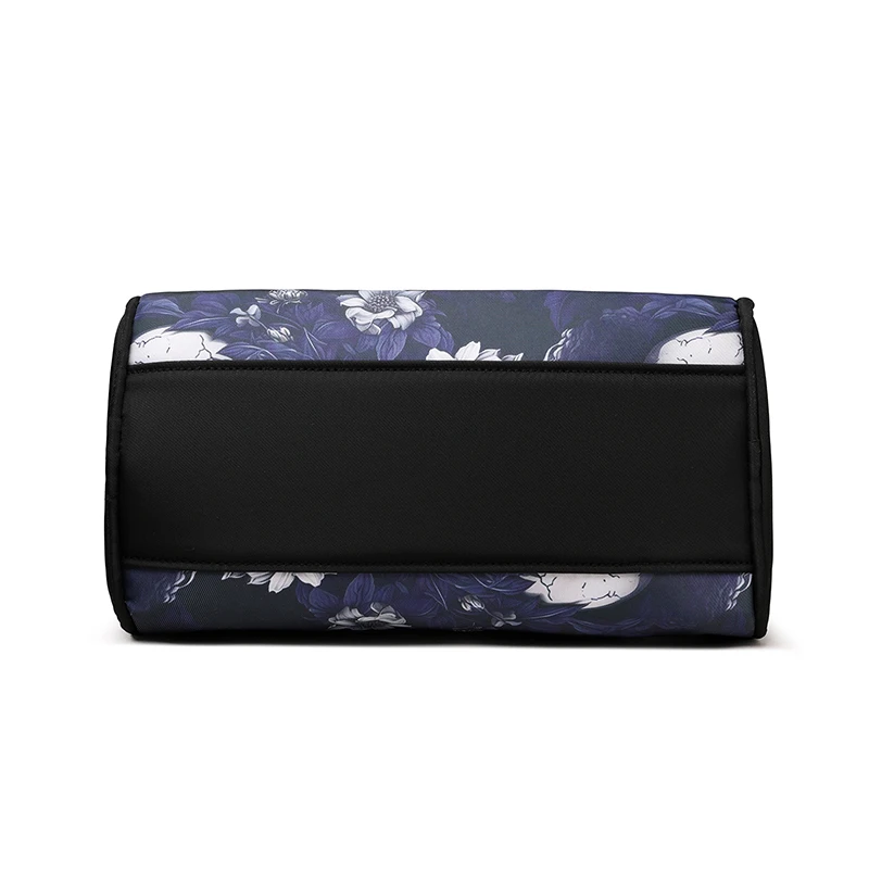 Skull Printed Boston Shoulder Bag Adjustable Strap Women Punk Crossbody Bag Oxford Hobo Bag for Party Festival Shopping