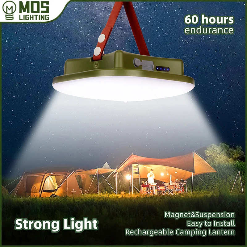 MOSLIGHTING 13500maHLED Camping Light Strong Light with Magnet Rechargeable Portable Torch Tent Fishing Night Work