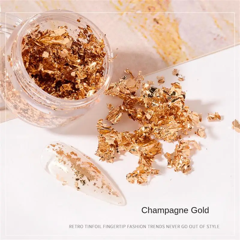 Nail Art Accessories Gold Silver Copper Foil Sequins Glitter Leaf Flake Sheet Bulk Foil Paper For Gilding Manicure Decoration 4