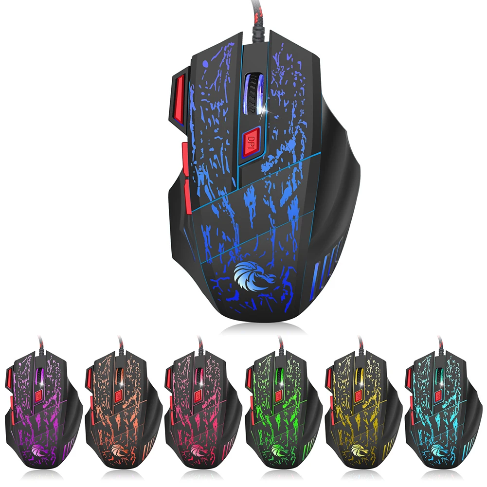 

Мышь игровая Проводная с подсветкой, 5500 DPI