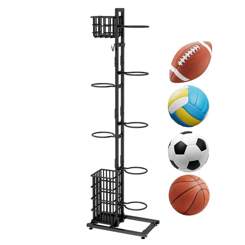 

Спортивная вешалка для хранения мячей, стойка для баскетбола, органайзер для хранения футбольных мячей, стойка для гаража, спортивный органайзер, спорт