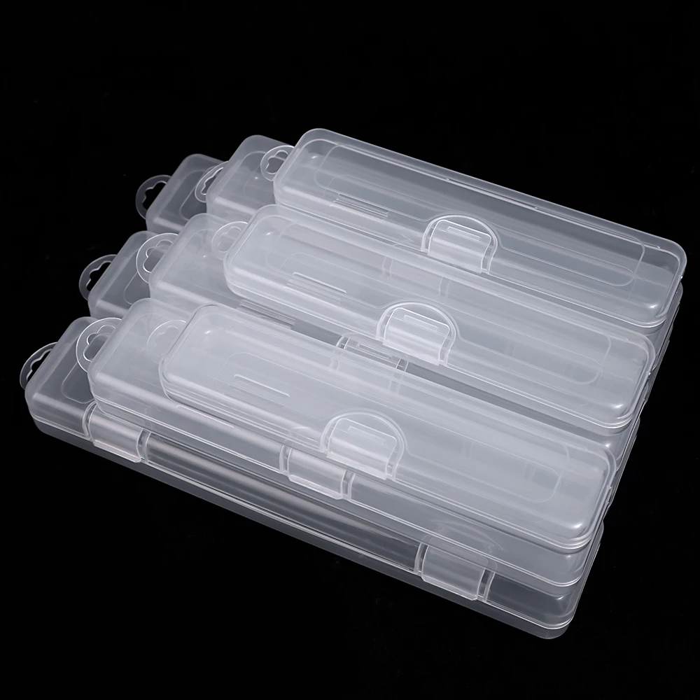 Transparent Plastic Makeup Brush Storage Box with Cover