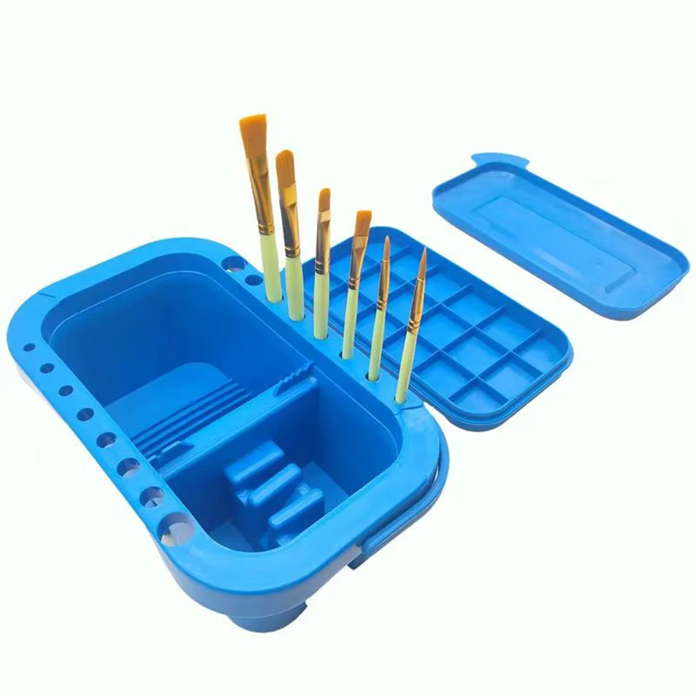 

Pen Barrel Washer with Art Palette Holder Brush Washing Bucket Multifunction Art Supplies Brush Washing Tool 2Colors 100% Brand