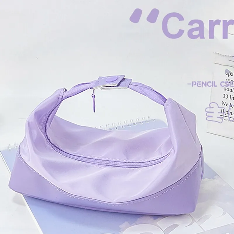 1pc School Purple Pencil Case for Students Colored Pen Bag Large Capacity Pencil Case Cute Storage Pen Pouch Stationery