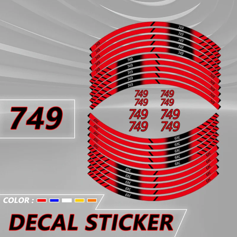 For Ducati 794 798 996 Front Rear Decals Motorcycle Wheel Sticker Stripe Reflective Rim Tape Decorative Decal Tire Sign Stickers