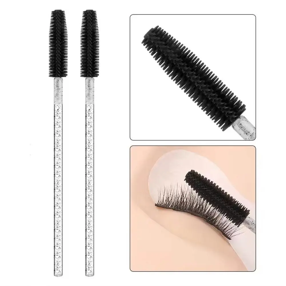 

50pcs Disposable Micro Glitter Eyelash Brush Comb Eyebrow Wands Mascara Lashes Makeup Beauty Tools Professional Extension W5B9