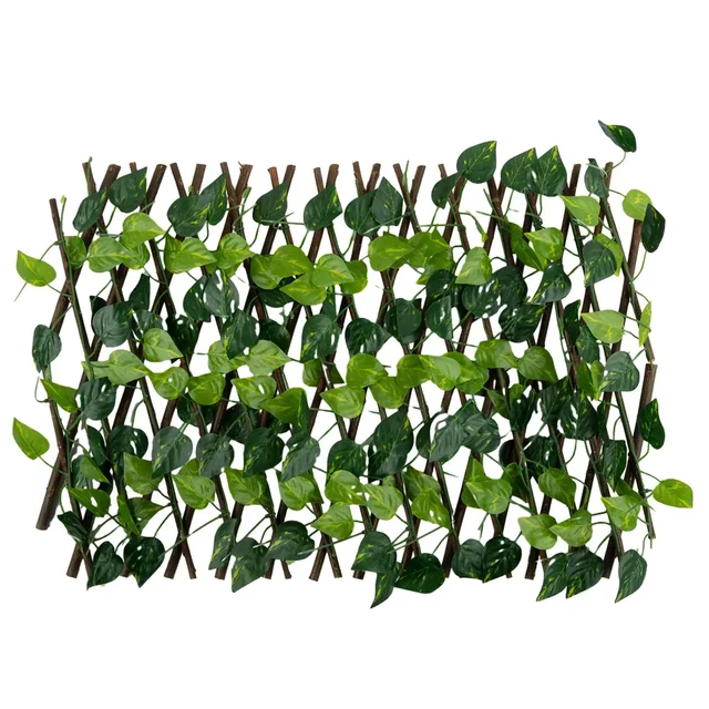 New Garden Screening Expanding Trellis Privacy Screen Hedged Artificial Faux Ivy Leaves Wooding Fence For Garden Buildings 4