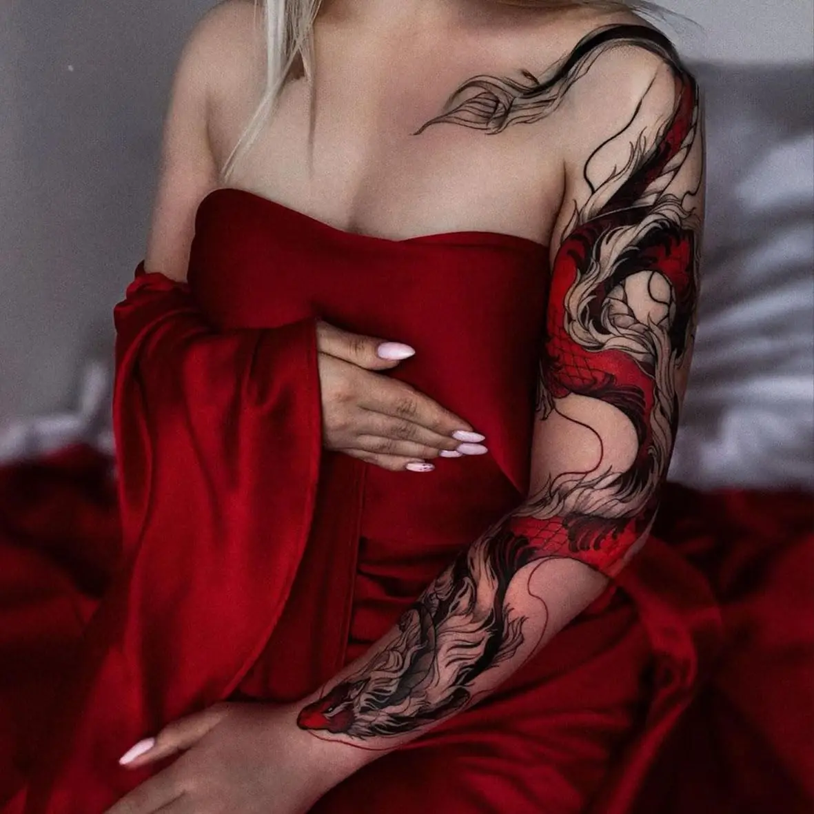 Body Arm Borst Schouder Tatoeages Voor Mannen Of Vrouwen Gothic Tijdelijke  Tatoeages - AliExpress, image size:1181x1181