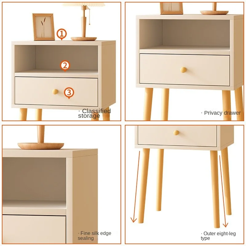 K-star Bedside Table Simple Small Unit Modern And Minimalist Bedroom Small Bedside Table Storage Cabinet nightstands set