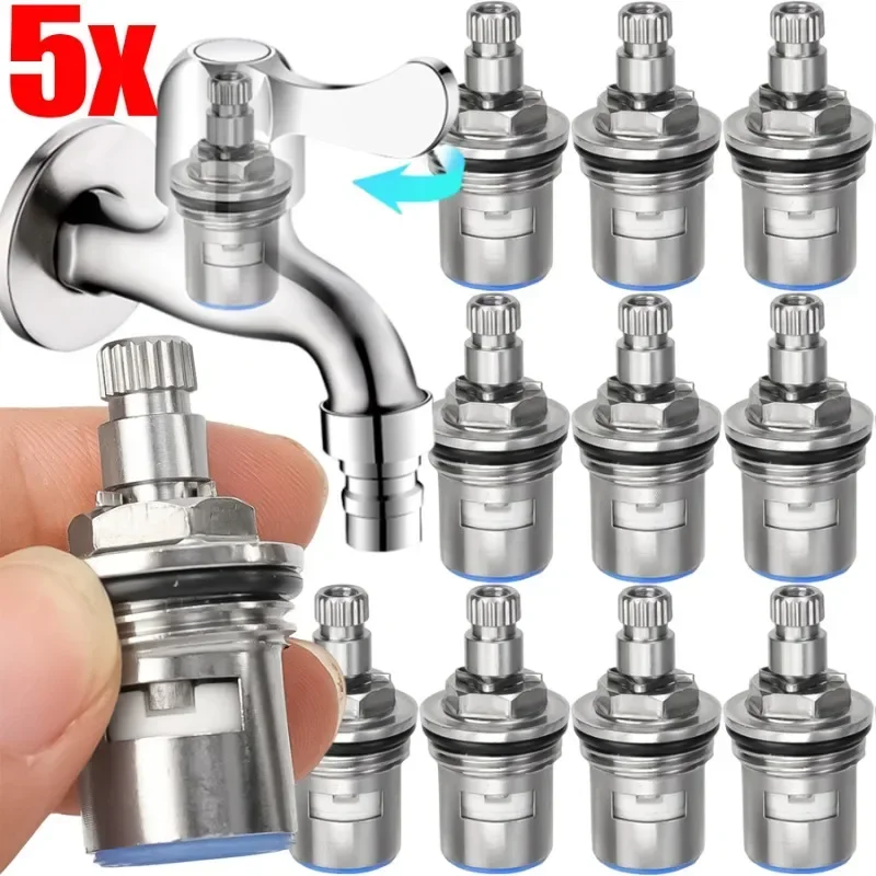 Faucet Valve Core Replacement Stainless Steel Tap Cartridges Household Single Angle Valve Kitchen Bathroom Faucet Accessories