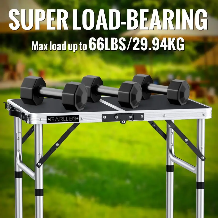 2ft Adjustable Folding Aluminum Camping Table 2