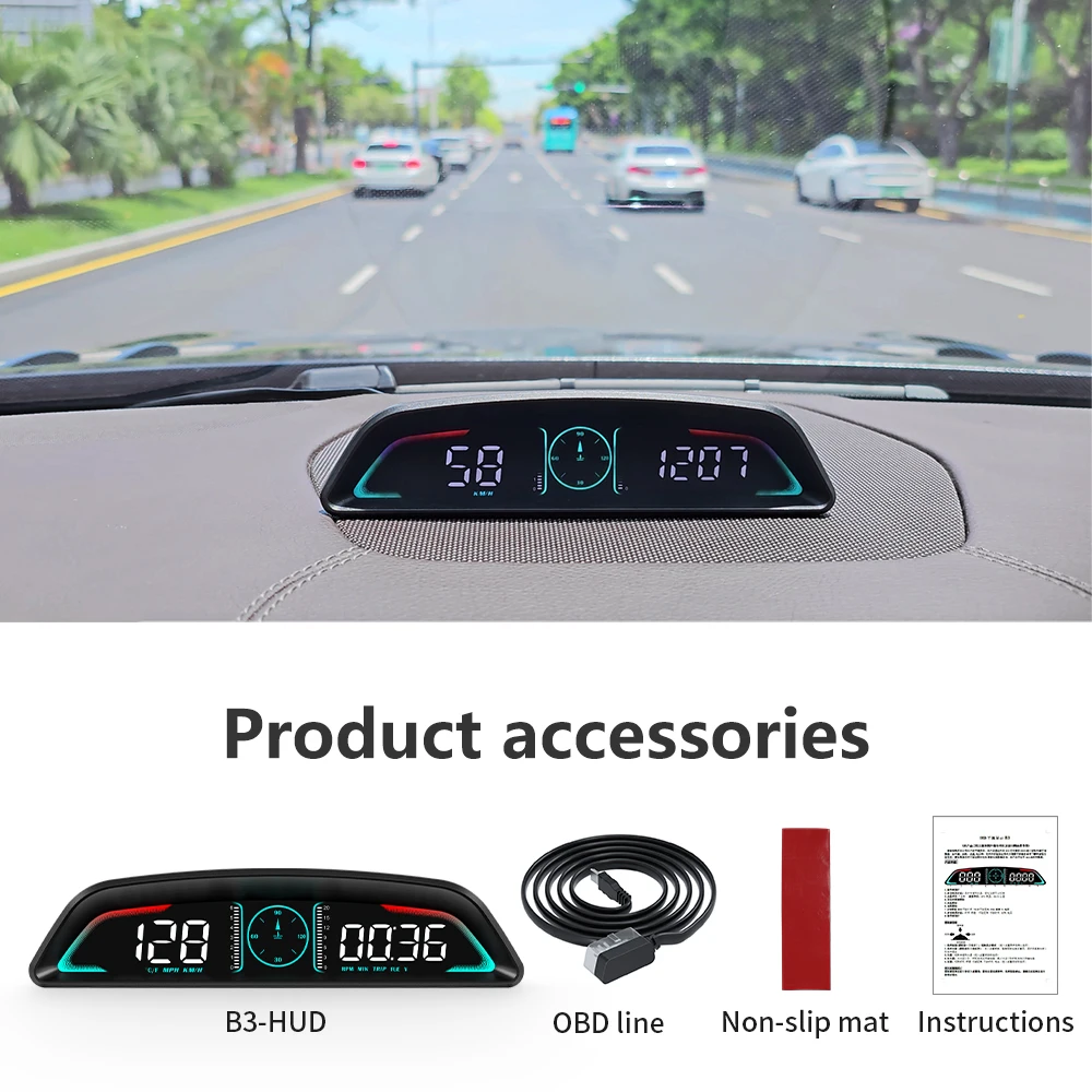 Ʈ ڵ HUD  ӵ, G3 / B3  ÷, OBD2 GPS, RPM  Ÿڹ ð,  溸