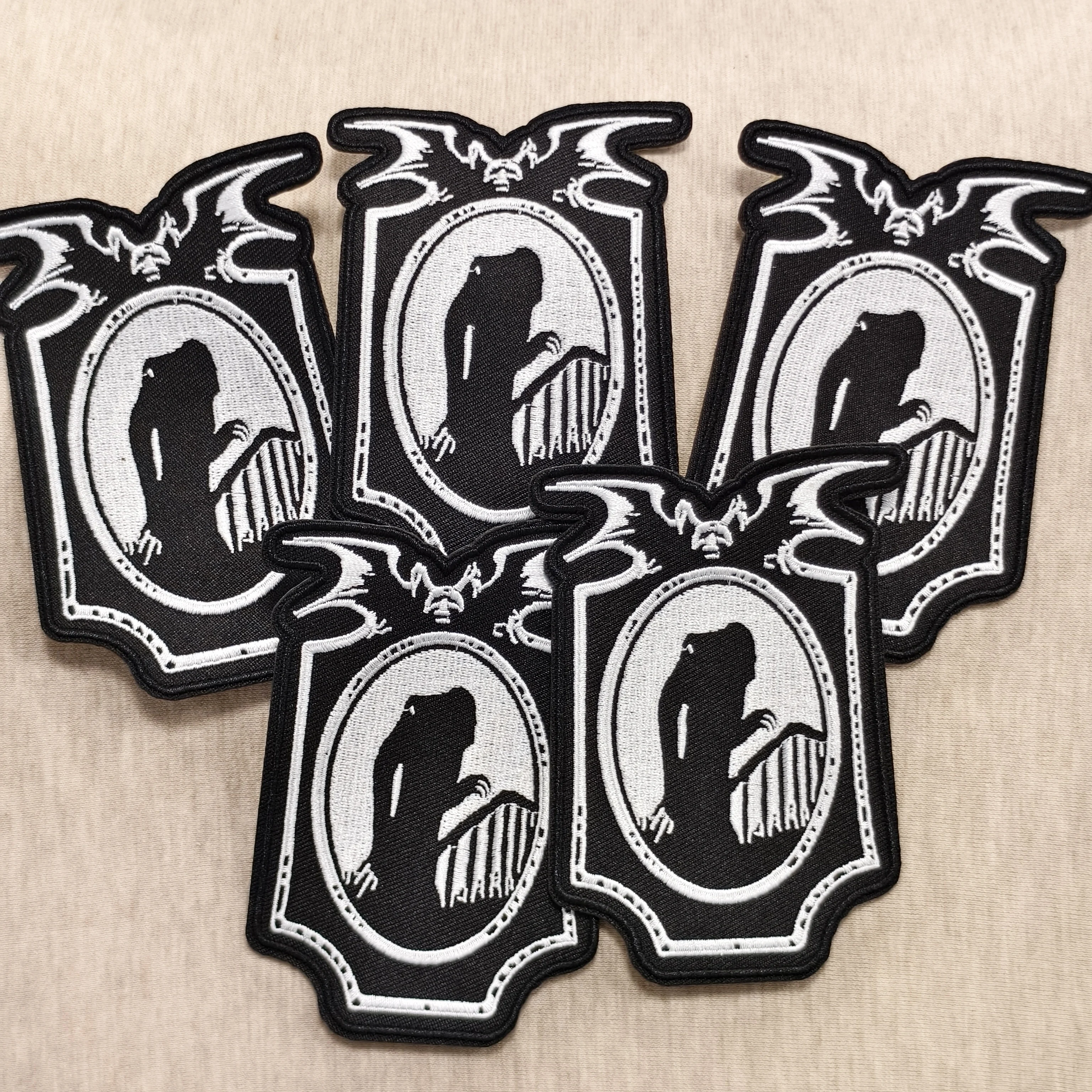 5PCS Border Vampire Embroidered Patch Gothic Punk Dark Morale Inspiring Humorous Badge For Clothing Jacket Trucker Hat DIY Gift