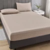 1pc Brushed Fitted Sheet Soft Comfortable Solid Color Light Grey Bedding Fitted Sheet for Bedroom Guest Room Student Dorm Hotel 5