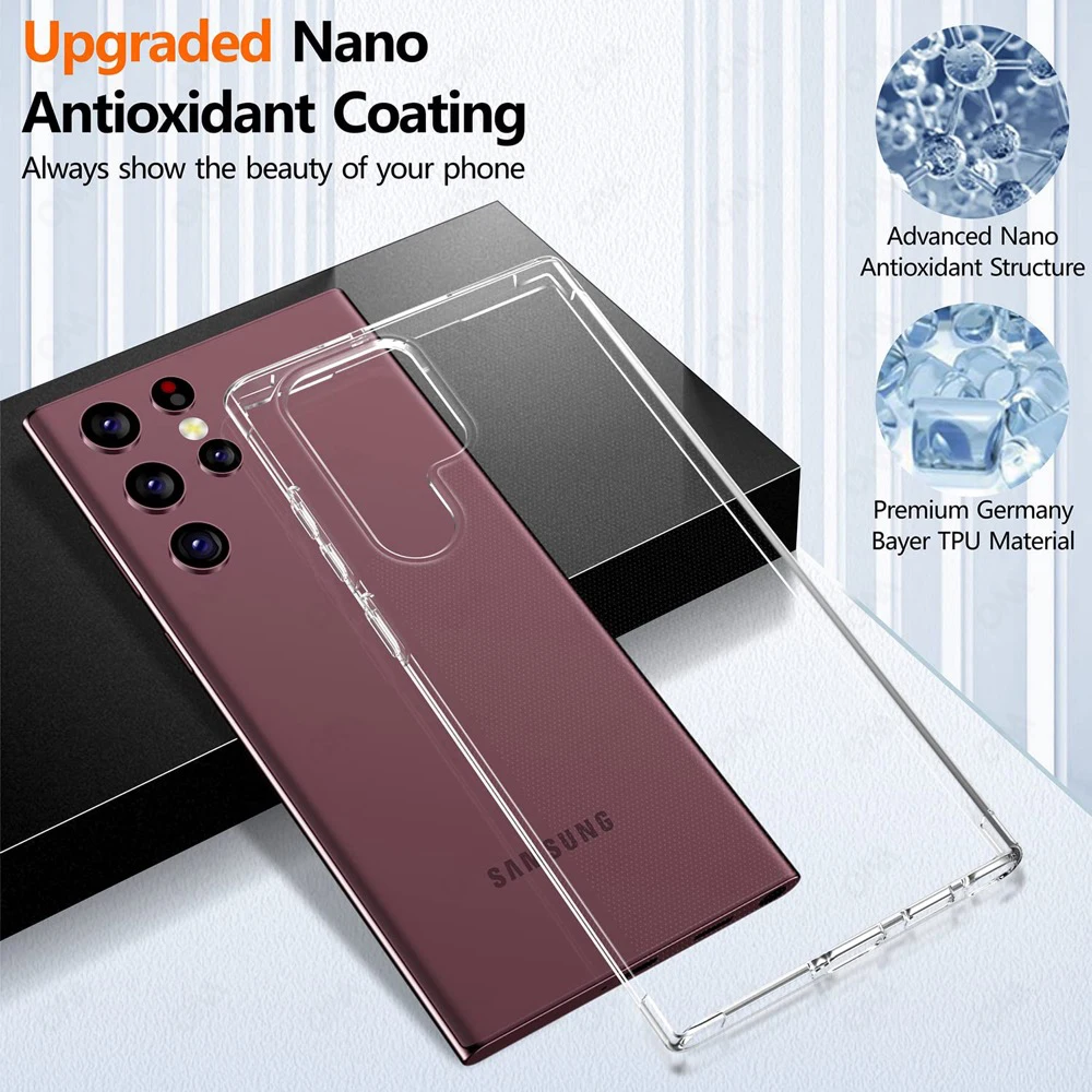 

Soft Clear Phone Case for Samsung Galaxy S23 S22 Plus Ultra FE S23FE S23Ultra S22Ultra S23+ S22+ 5G Original Silicone Thin Cover