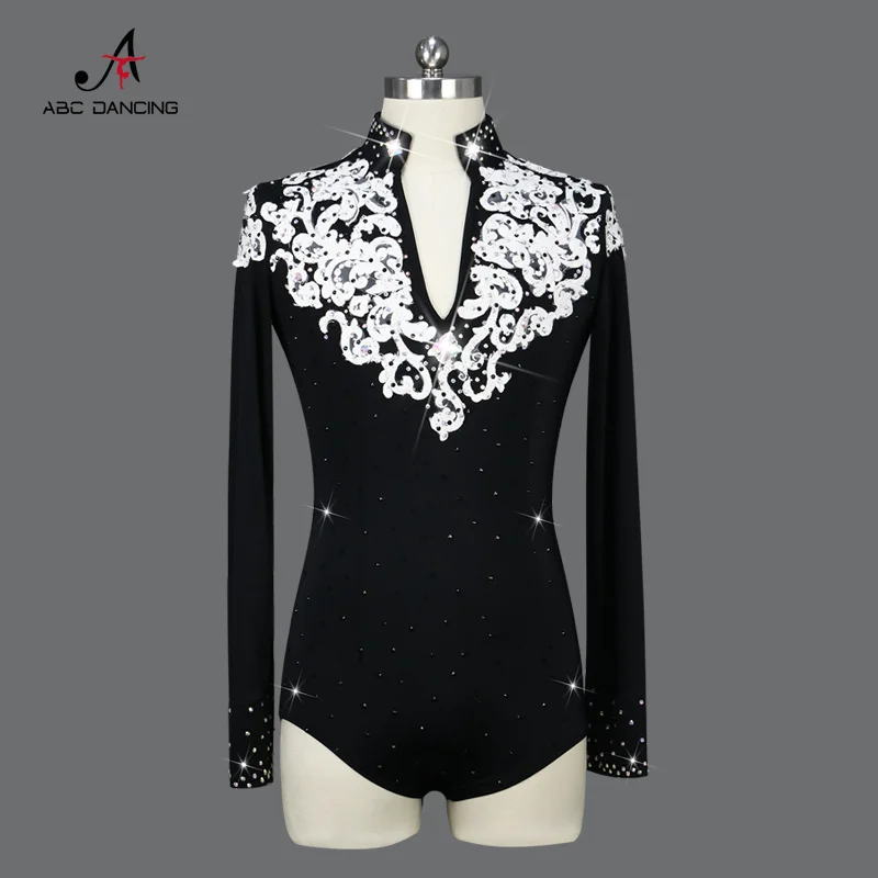 2023BlackManLatinDancewearPerformanceDanceCostumeMenKids