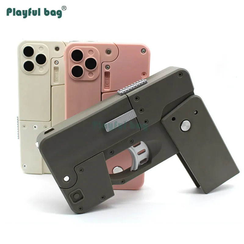 Toy Phone Folding shell ejection gun for kids Emulated mobile phone Leisure Mini toy blaster Table game Boys gifts AQB113