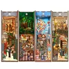 DIY Wooden Book Nook Shelf Insert Kits Balloon Cherry Blossoms Bookends Miniature Building Kits Bookshelf For Friends Gifts 1
