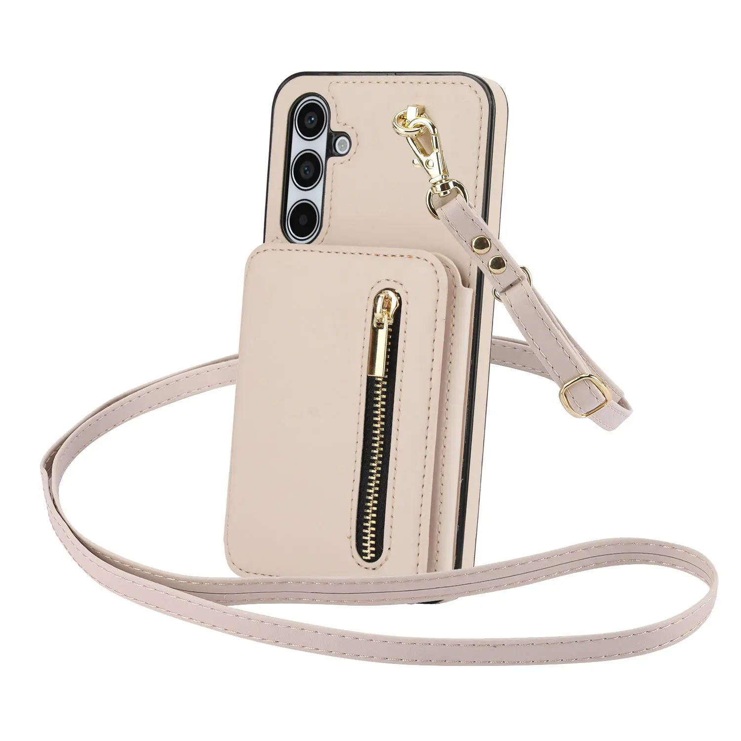 Zipper Wallet Purse Crossbody Case with Strap and Credit Card Holder