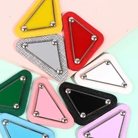 1pcs Triangular Brand Logo Patches Clothing Patches Triangular Leather Patch Embroidery Logo Sequin Badge DIY Apparel Sewing - Image 2