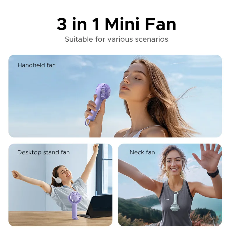 UGREEN Mini Handheld Fan Cooler USB Rechargeable Portable Adjustable Pocket Size Low Noise Handy Fan For Desk Travel Outdoor 4