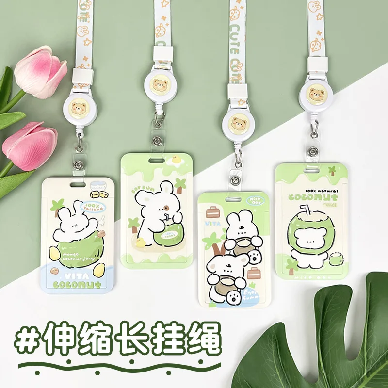 

1Pcs Fresh And Cute Little White Dog Card Holder Campus Student Access Control Card Bus Card Bank Card Business Card Cover