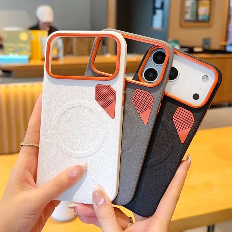 Enhanced Magnetic Phone Case with High-Quality PU Leather and CPU Cooling for Business Professionals