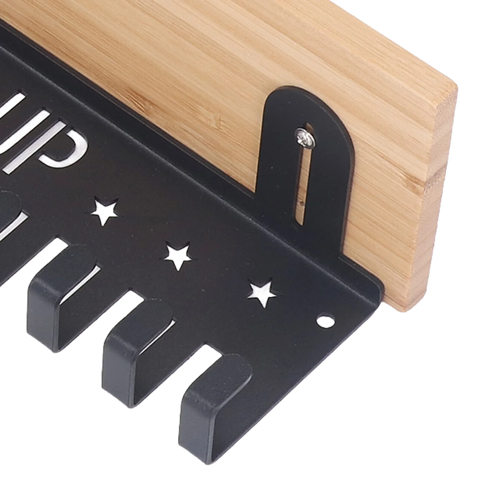 20 Hooks Award Trophy Display Shelf Multifunctional Clothes Hat Hook Bamboo Iron Storage Rack 4