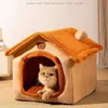 All Season Dog House Style Bed - Removable Washable Pet Bed for Small Dogs Teddy Winter Warm Cat Dog House 5