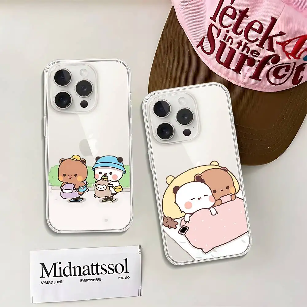 Cute D-DUDU B-BUBU Crystal Clear Soft Phone Case: Shockproof Transparent Cover For IPhone 17,16,15,14,13,12,11 Pro Max, Plus 2
