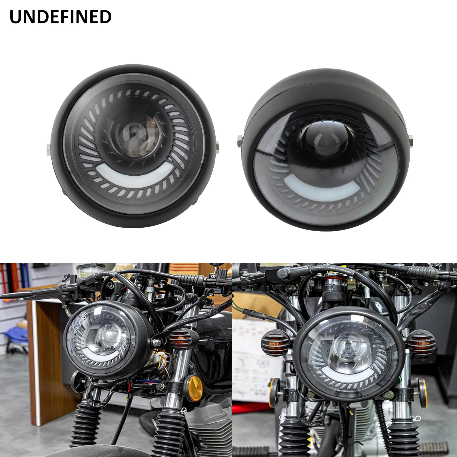 

Motorcycle 6.5 Led Headlight Vintage Universal Round Head Light For Harley Sportster Honda Yamaha Suzuki Cruisers Cafe Racer