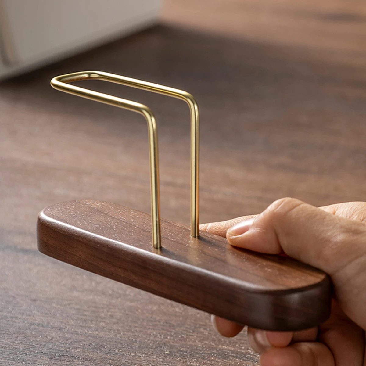 Solid wood coffee filter paper holder image 3