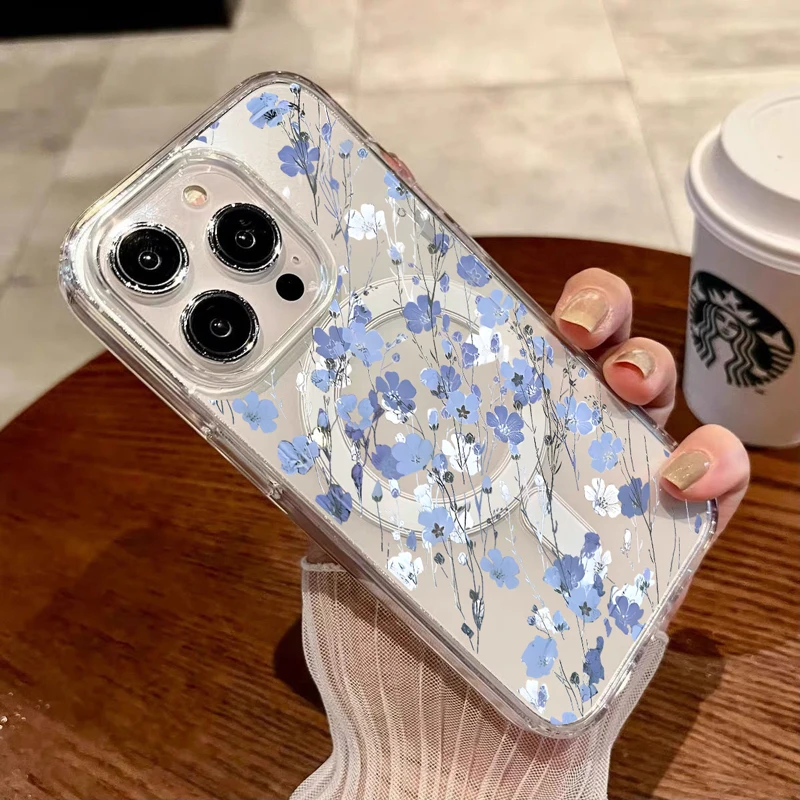 Wireless Charging Plum Blossom Floral Phone Case