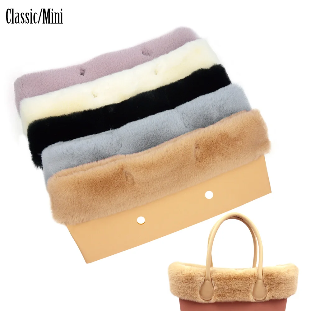 New Faux Rex Rabbit Fur Furry Thermal Plush Trim Per O Bag Decoration Classic Mini Obag Accessori Borse Autunno Inverno