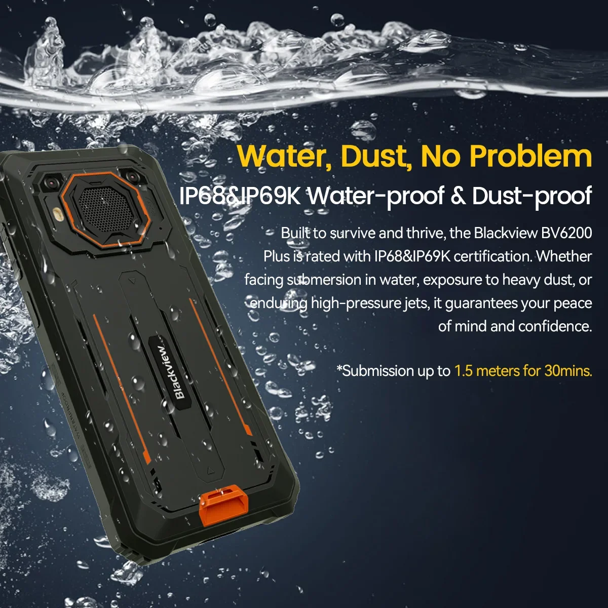 OSCAL Blackview BV6200 Plus Rugged Phone 11000mAh,6.56'' HD+ Display, T606 8GB 256GB,16MP+2MP AI Camera Android 14 Cell Phone 4