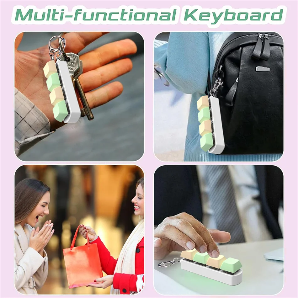 Keyboard Fidget Toys with Light Stress Relief Keyboard Keychain DIY Keycaps Button Finger Fidget Key Caps Shaft Tester Keychain fidget toys