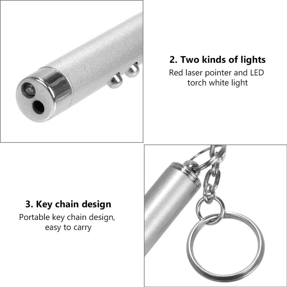 Keychain Pointer Toys Portable Keychain Fun Pointer Interactive Toys Pet Cat Light pointer Mini Training Flashlight Torch Children Office school tools
