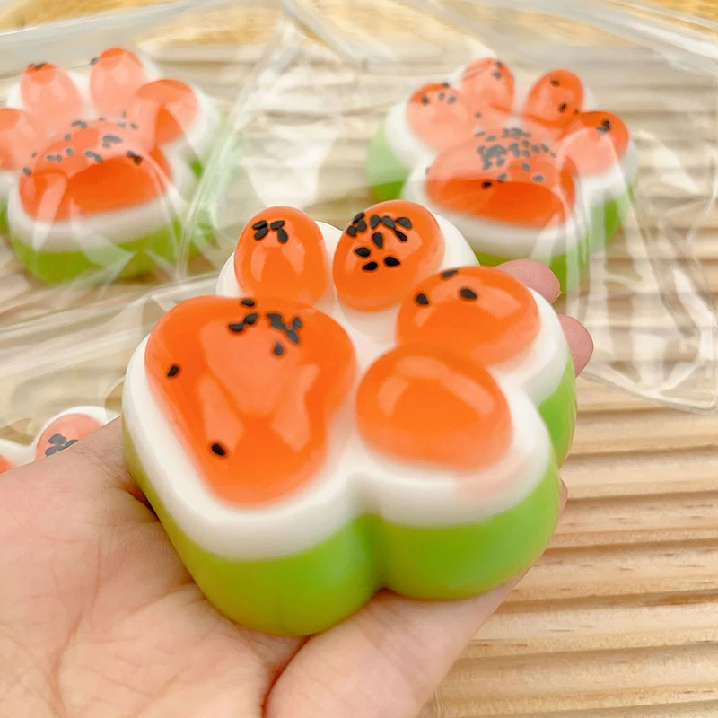 1PC Antistress Foot Simulated Watermelon Decompression Toys Kawaii Antistress Stress Relief Slow Rising Toys 2