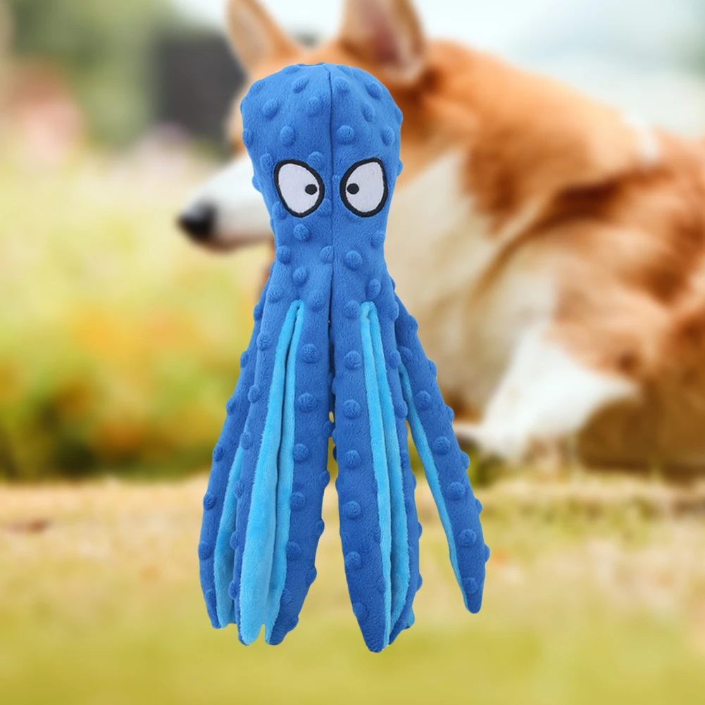 Squeaky Octopus Dog Toys Interactive Puppy Toy No Stuffing Plush Bite Toys Crinkle Paper Pet Plush Toys for Small Medium Dogs 2