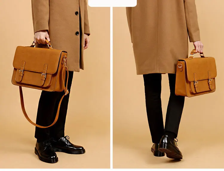14 Inches Genuine Leather Messenger Bag For Men