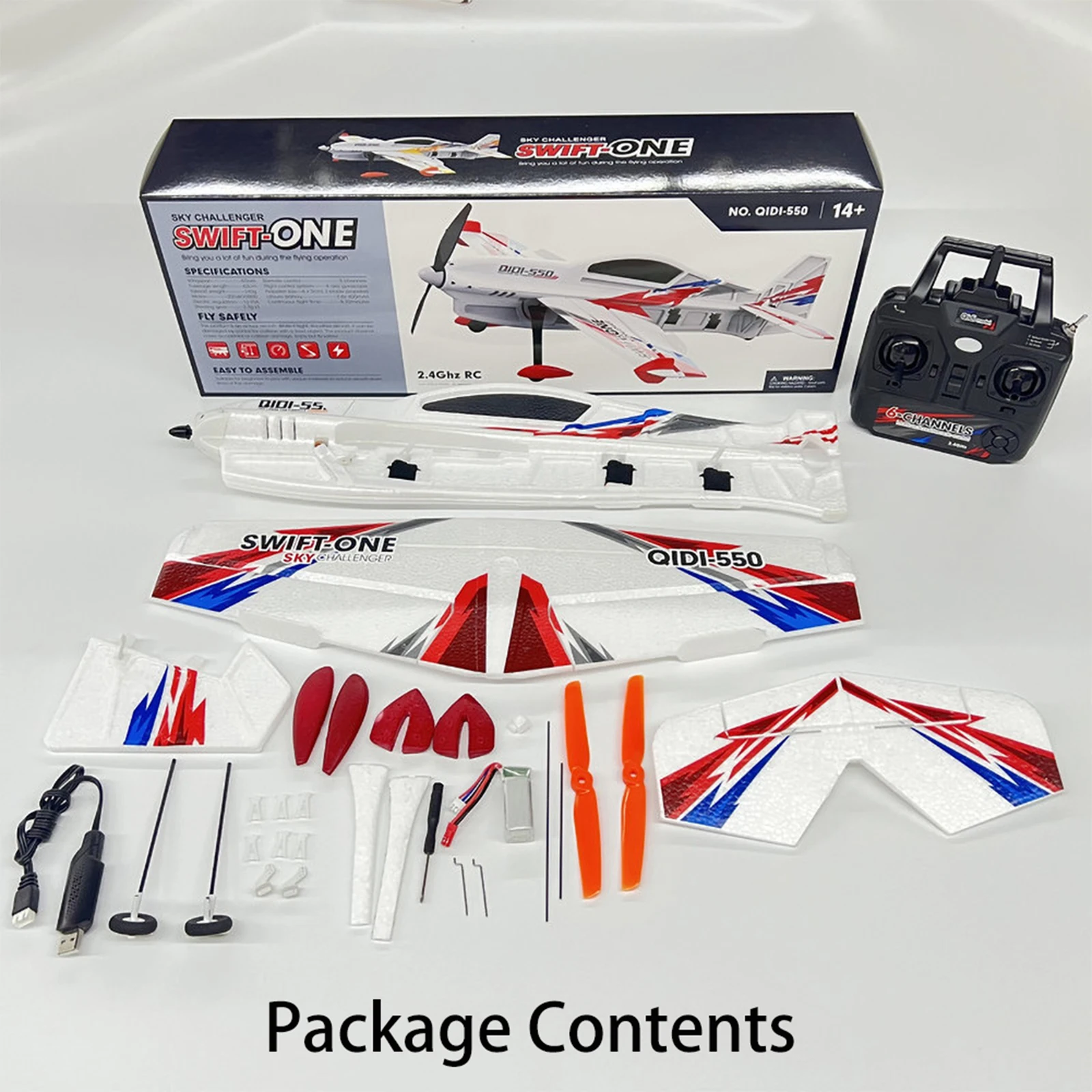 QIDI-550 RC Plane 2.4G Remote Control Aircraft Brushless Motor 3D Stunt Glider EPP Foam Flight Airplane Toy for Children Adults 3